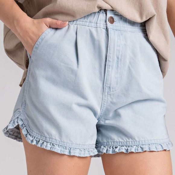 Easel Light Blue Jean Shorts - Picture 4 of 6